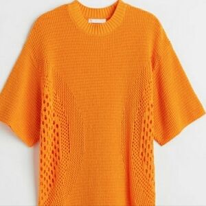 Zara Orange Flutter Sleeve Sheath Dress